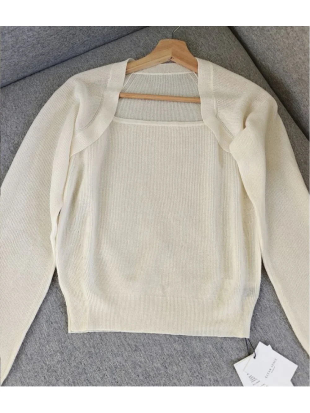 Ivory 2-in-1 Layered Knit Top | Square Neck Minimalist Sweater